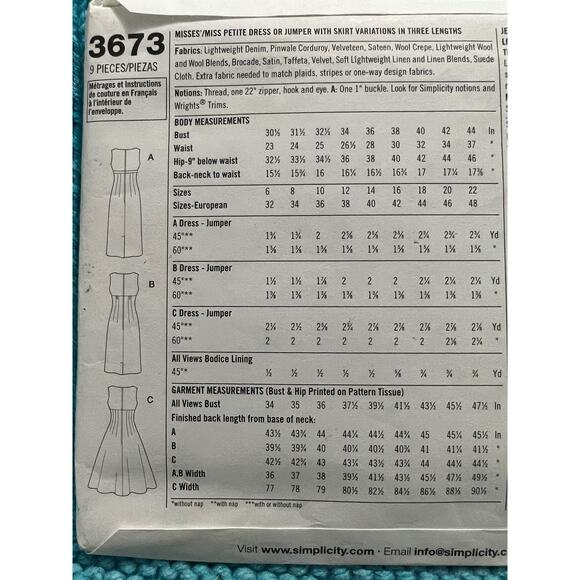 McCalls 3673 pattern Dress swing or pencil skirt 1950s repro size 6 8 10 12 14 - Picture 4 of 5